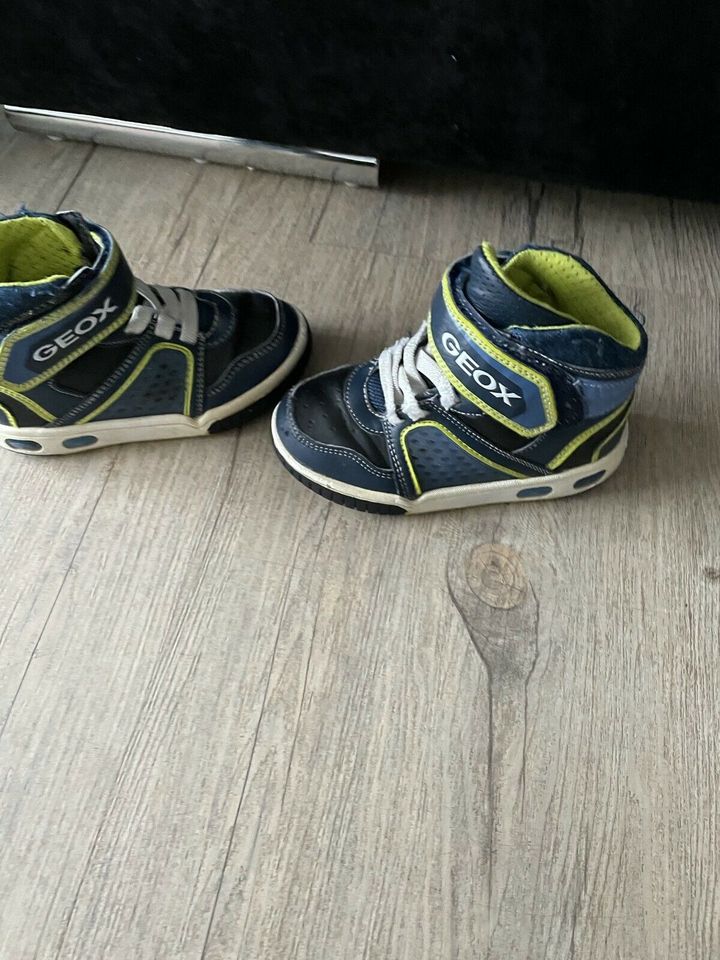 GEOX Kinderschuhe Gr. 26 Blinkschuhe Leder Junge  Sneaker in Offenbach