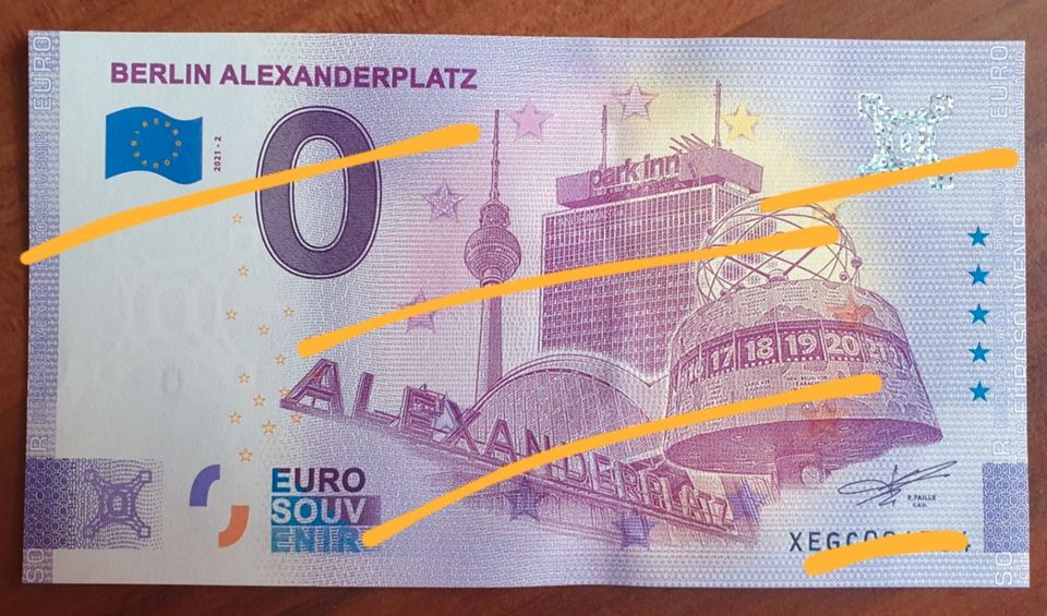 0 Euro Schein Berlin Alexanderplatz Ausgabe 2021-2 in Großenhain