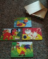 Puzzle Tiere in Holzkiste zum aufschieben (4×12) für Kinder Leipzig - Kleinzschocher Vorschau