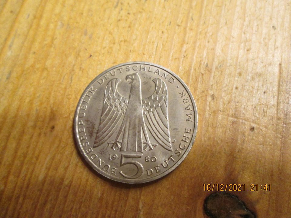 alte 5 DM Münzen 1980-1985 in Albig