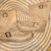 Buffalo London Leder Boots Stiefel beige Cognac 38 robust Herbst Bayern - Neu Ulm Vorschau