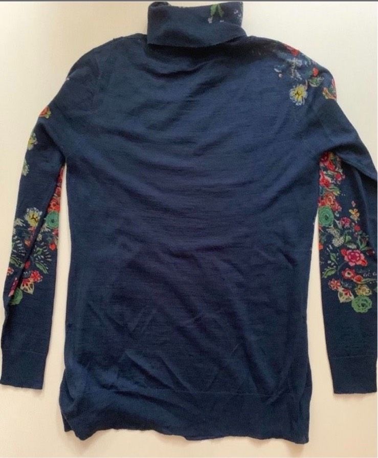 DESIGUAL Rollkragenpullover Strickpulli Wolle Stickerei 38 . neu in Jena