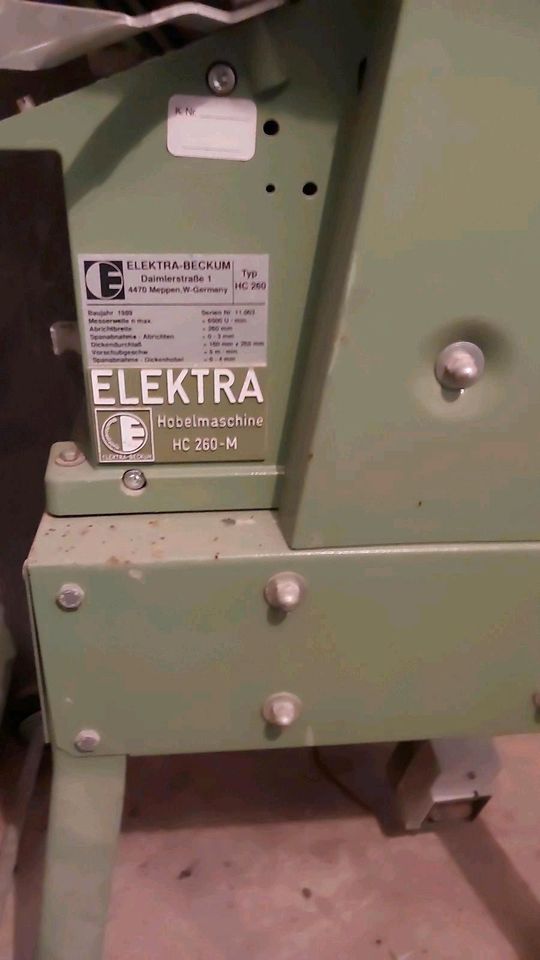 Elektra Bekum HC260 M 2800 Abrichte Dickenhobel Hobelmaschine in Winnemark