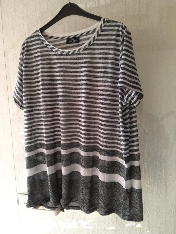 T-Shirt Gr. XL (48/50), schwarz/weiß gestreift, Gina Benotti,  NE in Ense