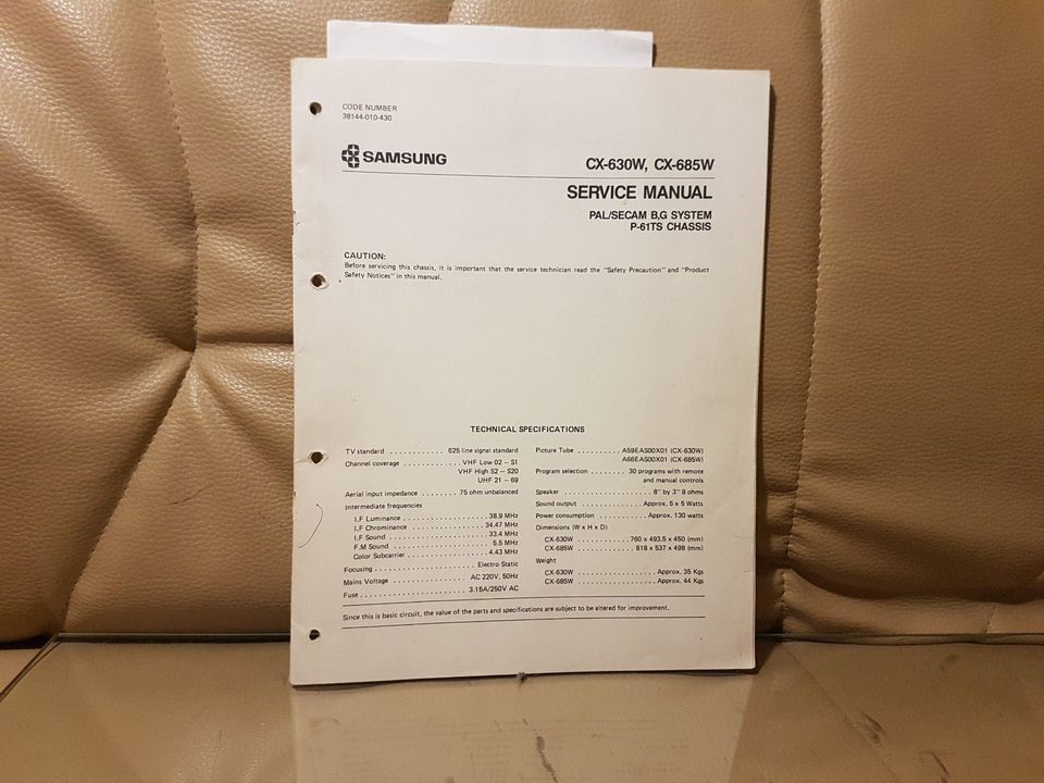 Samsung CX-630W  CX-685W Service Manual in Ostrau