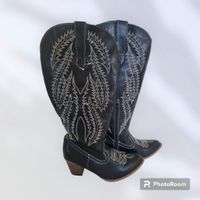 Cowboy Boots Stiefel Stiefeletten Schwarz Weiß Black White Gr. 39 Berlin - Mahlsdorf Vorschau