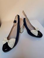 Slingpumps HEINE Fr. 37 Lackleder blau/beige Bayern - Gerolsbach Vorschau