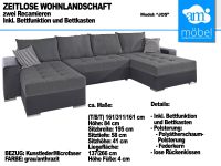 Sofa Couch Wohnlandschaft U Form Bettfunktion-Bettkasten grau Bremen - Huchting Vorschau