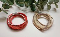 2-er Set Wickelarmbänder beige & coral-fb. mit Magnetverschluss Thüringen - Geisa Vorschau