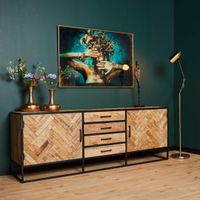 Sideboard Arlington 210 cm, Mangoholz, Fischgrätenmuster, NEU Nordrhein-Westfalen - Löhne Vorschau