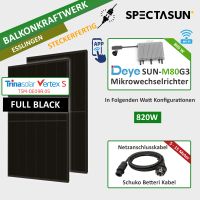 ☀️Balkonkraftwerk 830W Trina FULL BLACK Module mit 800w DEYE Microwechselrichter ✅ SOFORT ABHOLBEREIT☀️Esslingen Baden-Württemberg - Esslingen Vorschau