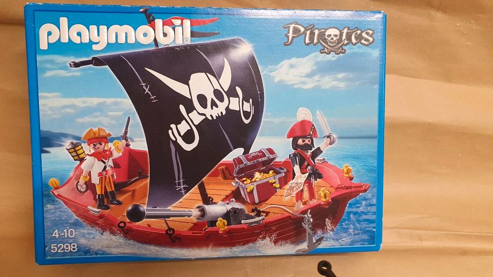Nr10 gebr Playmobil Piratenboot 5298+OVP+Beschreibung in Linnich