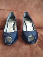 Damen Peeptoe High Heels - Neuwertig - Gr. 37 - Farbe: Dunkelblau Mitte - Wedding Vorschau