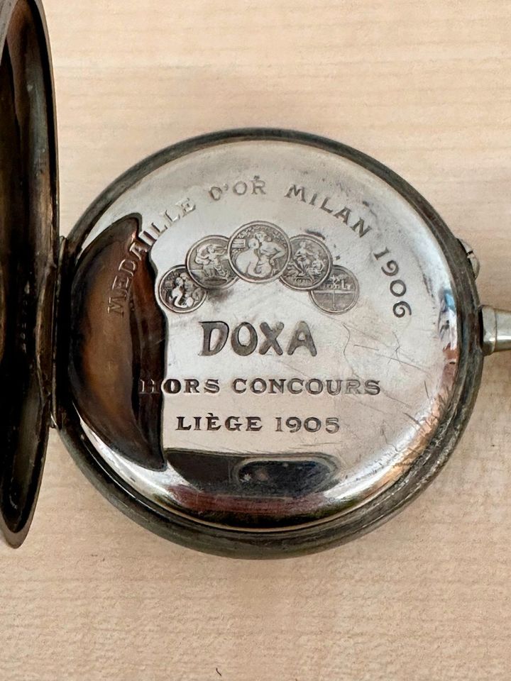 DOXA Taschenuhr - Eisenbahner Prunkrelief- Alter: Um 1906 in Plauen