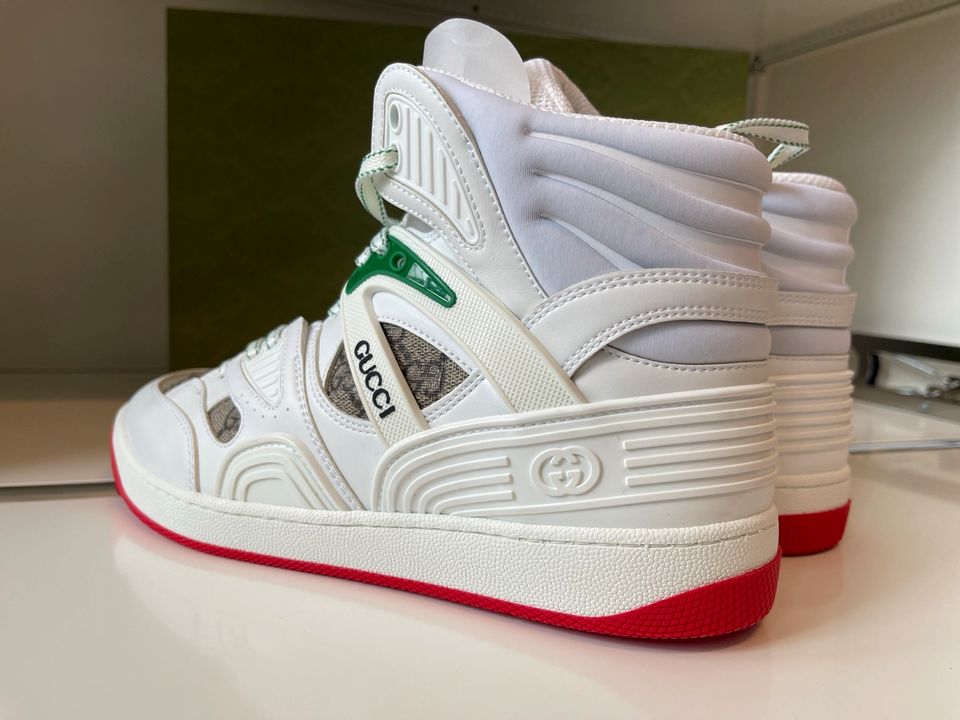 100% Original Gucci Basket 39 White Demetra Red Schuhe GG NEU 11 in Gladbeck