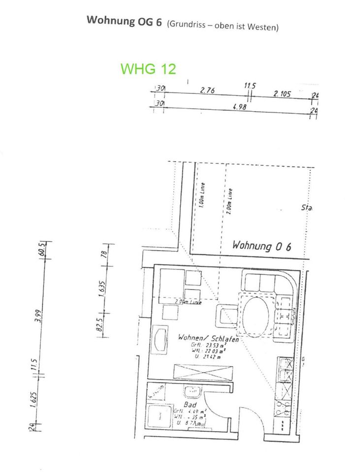 Wohnung WHG 27 m2, 1 ZB, ab 01.06 oder später, teilmöbliert in Geeste