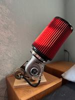 Turbolader Nachttischlampe Eigenbau mit Luftfilter als Schirm Baden-Württemberg - Leingarten Vorschau