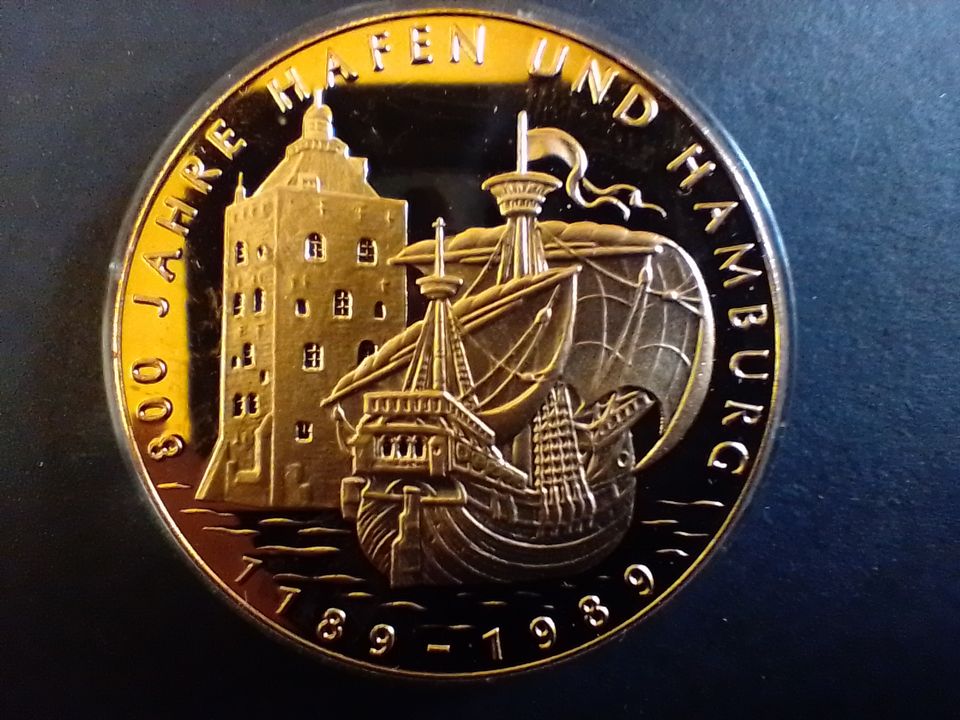 Medaille 800 Jahre Hafen Hamburg - bronze - maritim - Segelschiff in Bremen