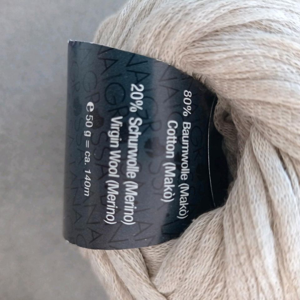 Wolle Lana Grossa 20% Merino, beige melange  7 Knäuel in Heiligenhafen 