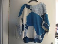 Design Strick Pullover blau weiß gemustert handgestrickt Unikat Nordrhein-Westfalen - Bad Münstereifel Vorschau