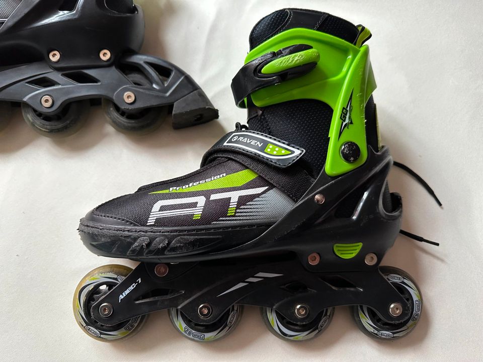 RAVEN verstellbare Inliner Inlineskates - Größe 38-42 + Tasche in Würselen