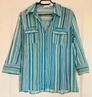Bluse 3/4 lange Ärmel Bonita Gr 38 Streifen Taschen blau türkis Bayern - Ellingen Vorschau