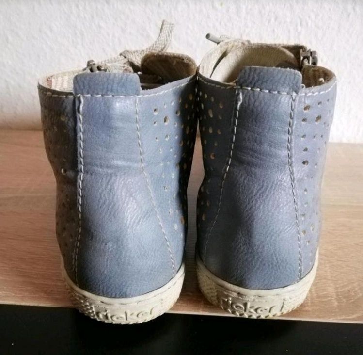Rieker Damen Schuhe Gr 42 Boots blau mit Perlen +Blinkies in Mettingen