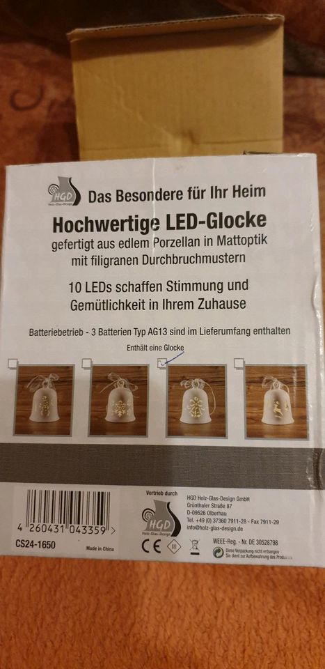 Porzellan-LED-Glocke, Gr. L in Treben