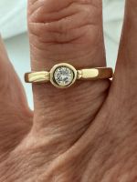 Quinn Solitär Gold Ring 585 0.12 Karat Bayern - Stadtbergen Vorschau