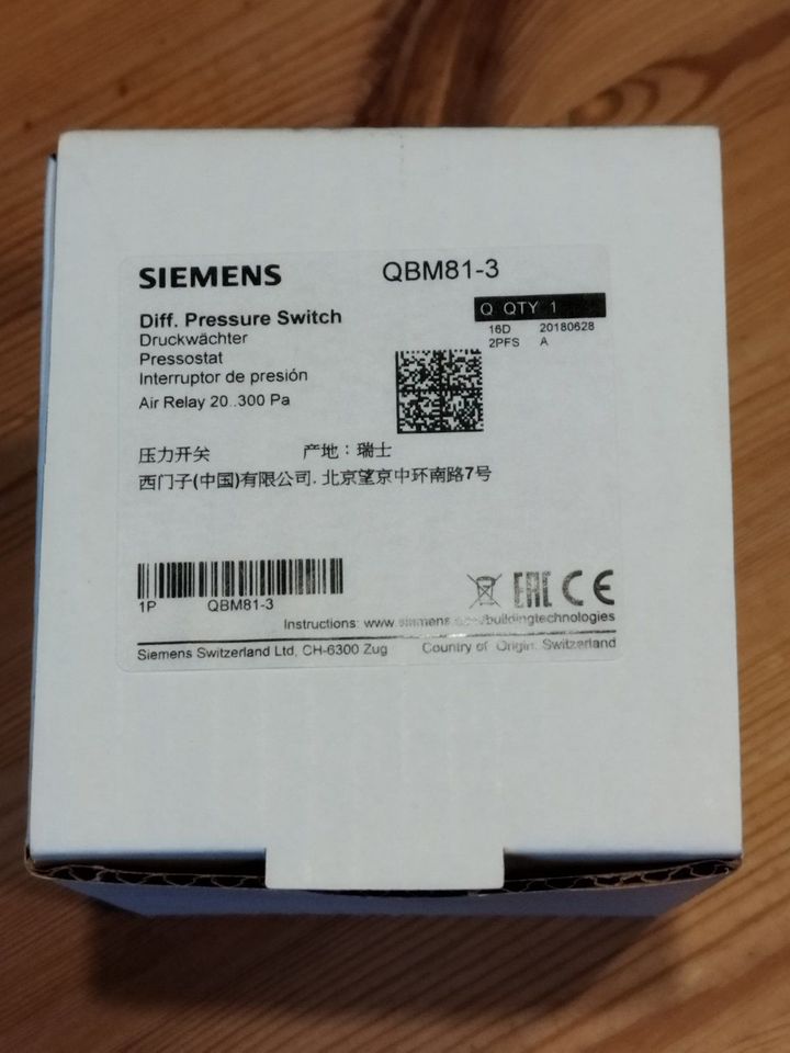 Siemens QBM81-3 Differenzdruckschalter 20-300 Pa Neu in OVP in Oer-Erkenschwick