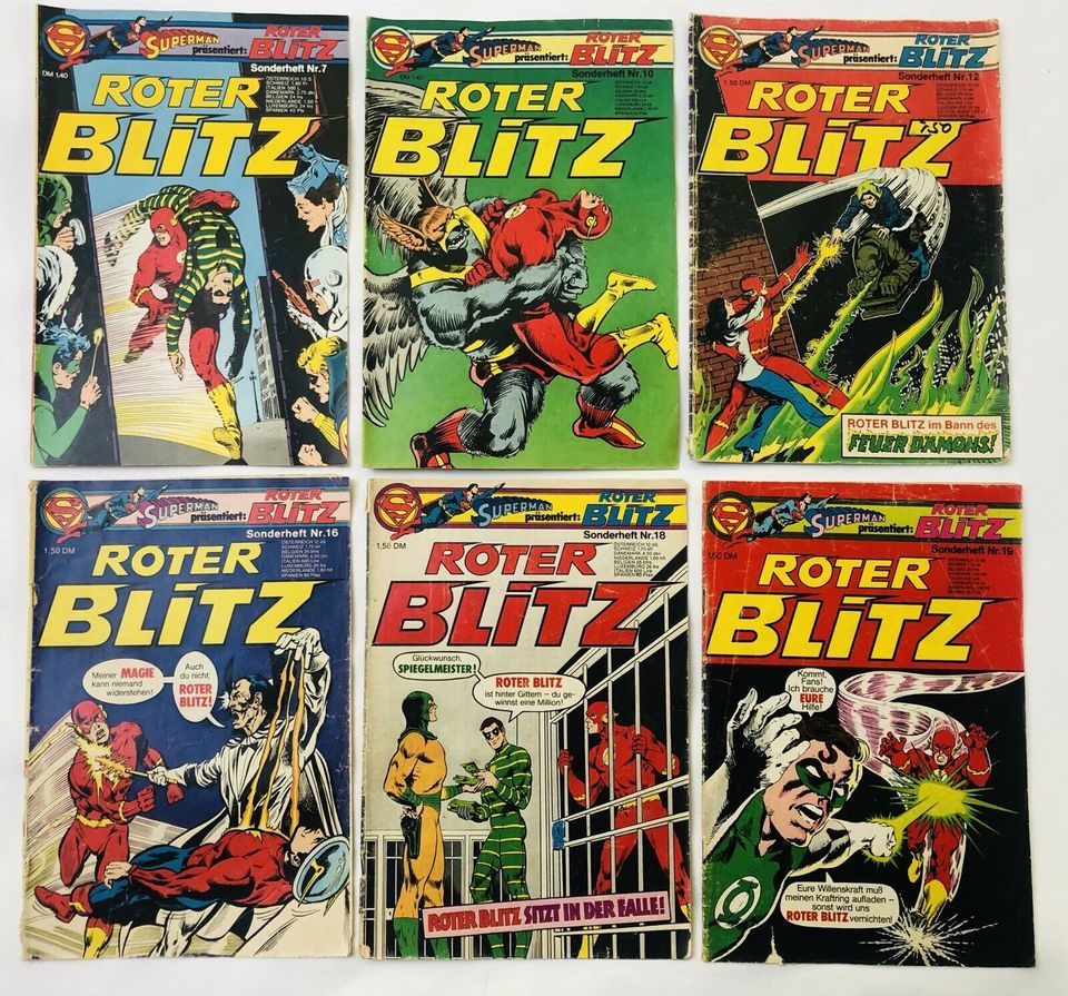 Comics Supermann Roter Blitz Flash 1976 1977 7 12 16 18 in Schwarme