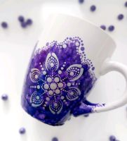 Tasse Kaffetasse Kaffeebecher Becher dot Mandala handbemalt Baden-Württemberg - Löchgau Vorschau