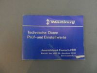 DDR Wartburg 353 / 353 W Technische Daten Prüf-und Einstellwerte Sachsen - Meerane Vorschau