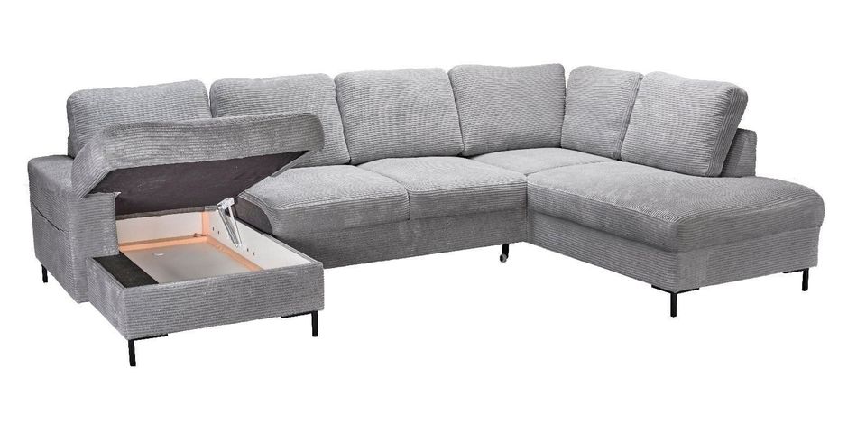 Wohnlandschaft Bett-Funktion Bettkasten Cord Sofa UVP 2499,- NEU in Bielefeld