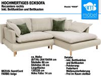 Sofa Couch Wohnlandschaft L Form, Bettfunktion + Bettkasten beige Bremen - Huchting Vorschau