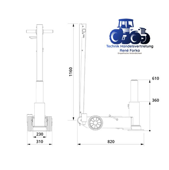 1-stufiger Wagenheber 25t Land- /Baumaschinen AC Hydraulic 25-1H in Hellwege