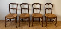 4 Vintage Massivholz Stühle mit Bast/Rattan Altstadt-Lehel - München/Lehel Vorschau