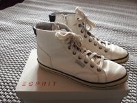 ESPRIT woll-weiß-schwarzer LEDERSNEAKER knöchelhoch Baden-Württemberg - Aalen Vorschau