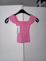 Ripp-Crop-Top in Pink – Off-Shoulder, Einheitsgröße Nordrhein-Westfalen - Lippstadt Vorschau