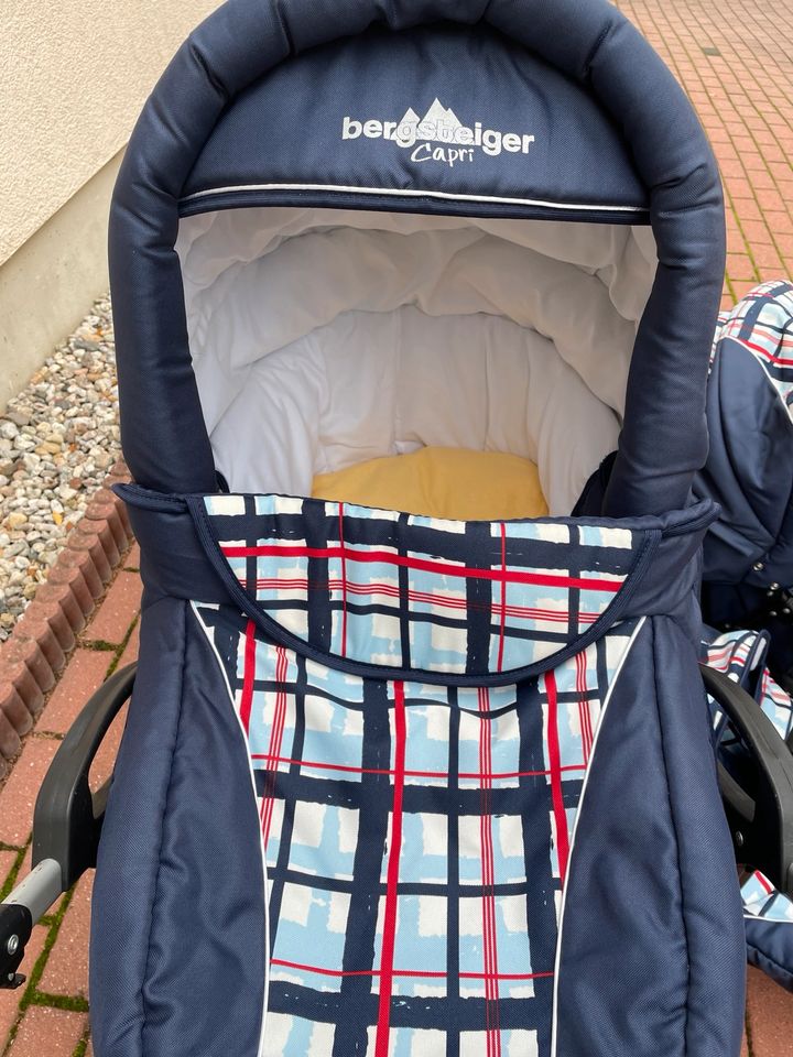 Kinderwagen Bergsteiger Capri mit 3 Aufsätzen in Leipzig