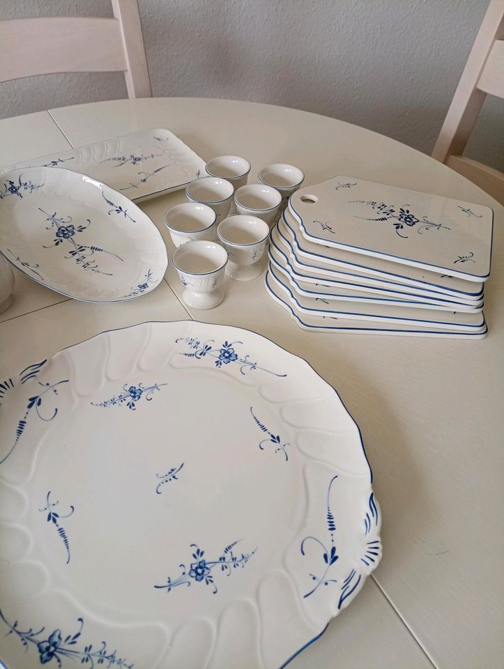 Villeroy und Boch vieux luxembourg Set 7 Personen weiß Blau in Troisdorf