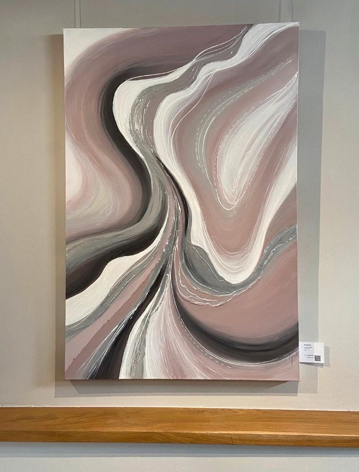 XXL Bild Wandbild Geschenk Silber rosa abstrakt Unikat 120x80 in Weilheim an der Teck