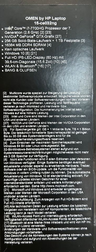 Laptop HP OMEN 15-ce032ng, Core i7, 16GB RAM in Mülheim (Ruhr)