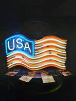 USA Flagge US Deko Fahne Neon Werbung Licht Reklame Amerika Nordrhein-Westfalen - Mülheim (Ruhr) Vorschau