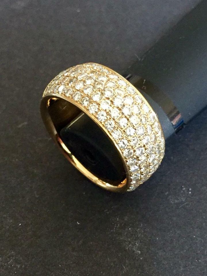 Brillant Ring 750 Gelbgold 4,12 ct VVS Memory-Ring 108 Brillanten in Geilenkirchen