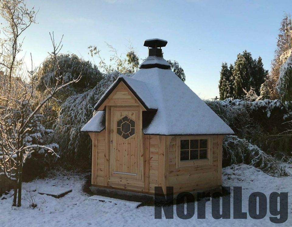 NordLog Grillkota 7,0 m² Grillhaus Grillhütte Pavillon Gartenhaus in Weil der Stadt