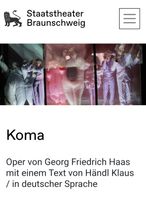 KOMA moderne Oper, 28.4. 19.30 Staatstheater braunschweig Niedersachsen - Braunschweig Vorschau