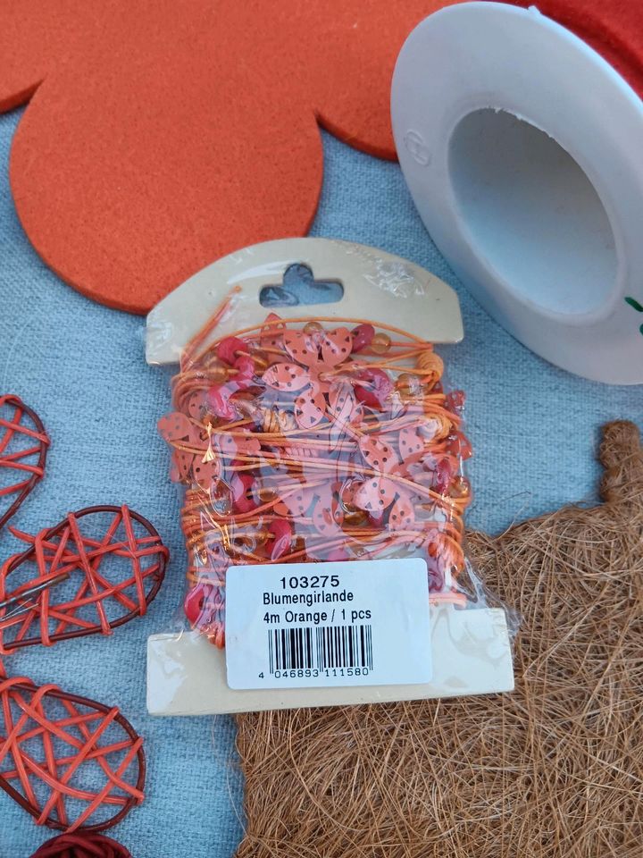 Dekopaket Bastelpaket rot orange Dekomaterial in Greding