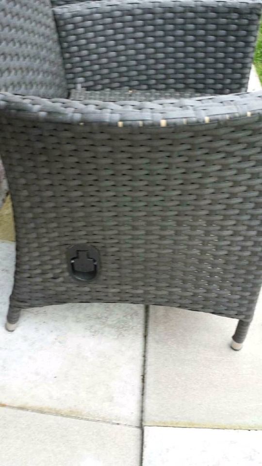 Gartensessel  Polyrattan Liege Sessel mit Polster 2 in 1 in Schiphorst