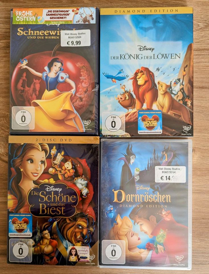 Disney DVD, Schneewittchen, Dornröschen, Die Schöne und das Biest in Wesendorf